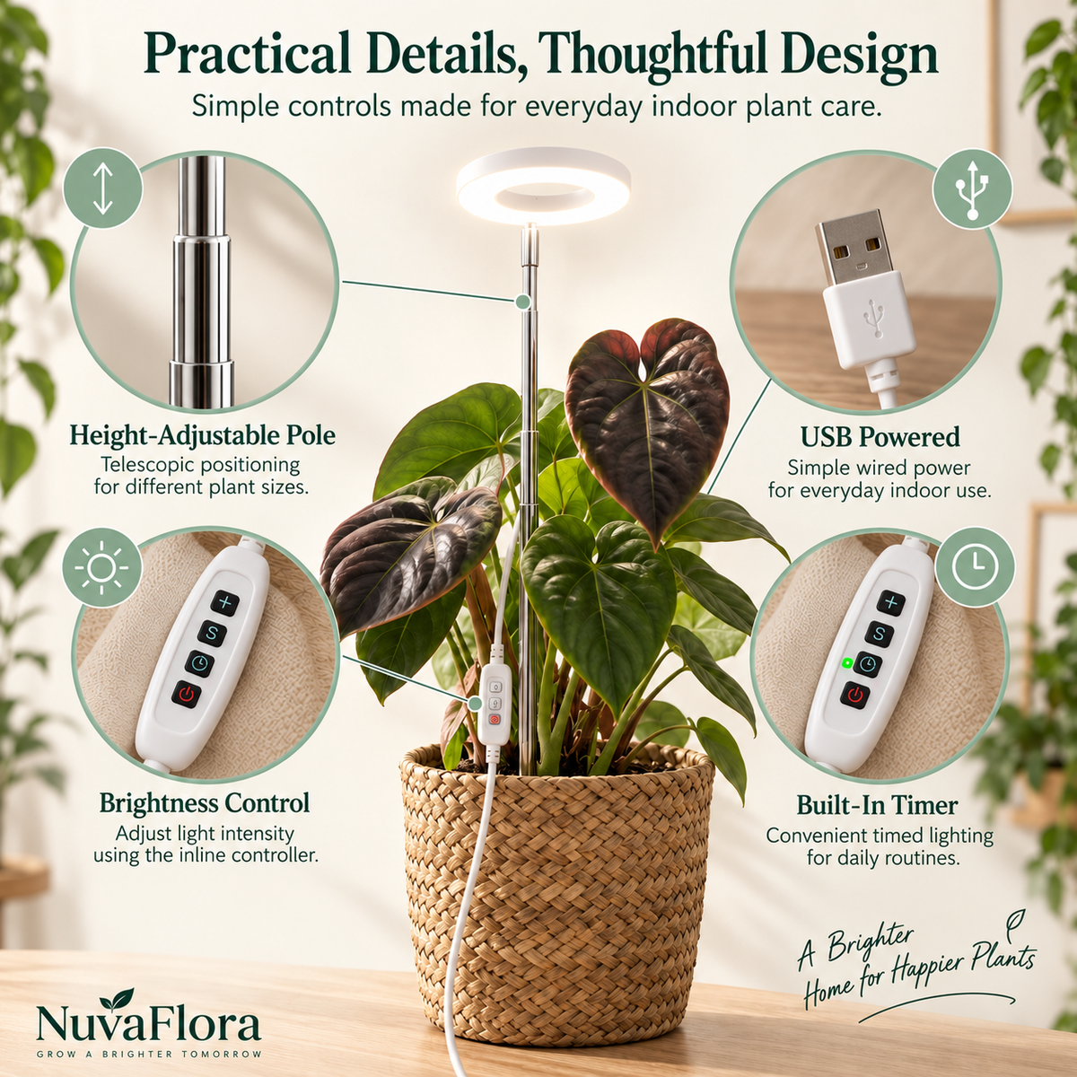 NuvaFlora Adjustable Full Spectrum Grow Light