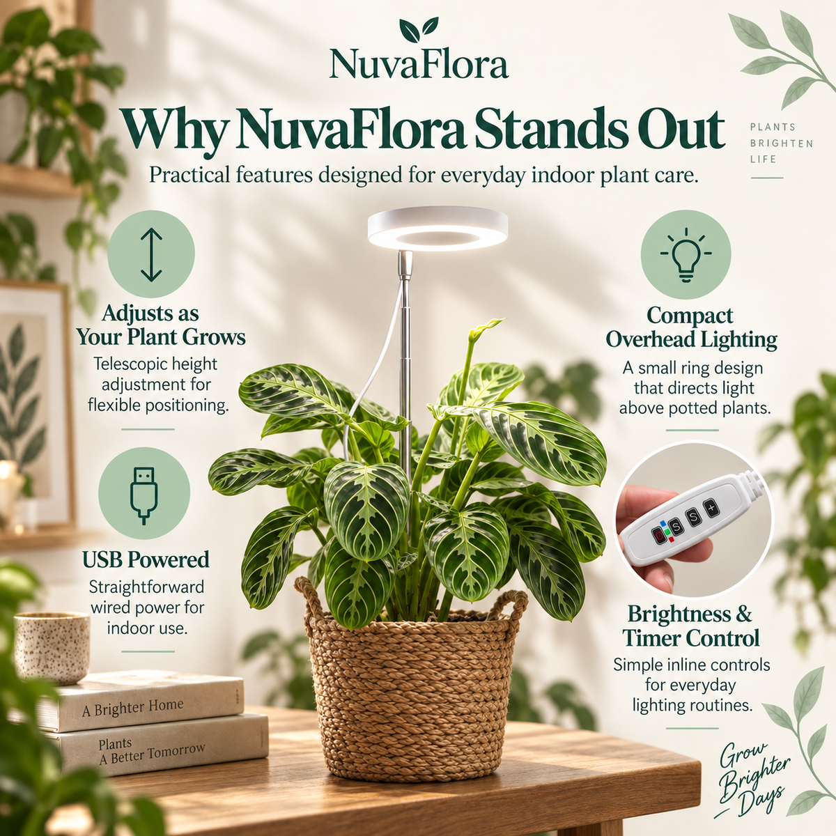 NuvaFlora Adjustable Full Spectrum Grow Light